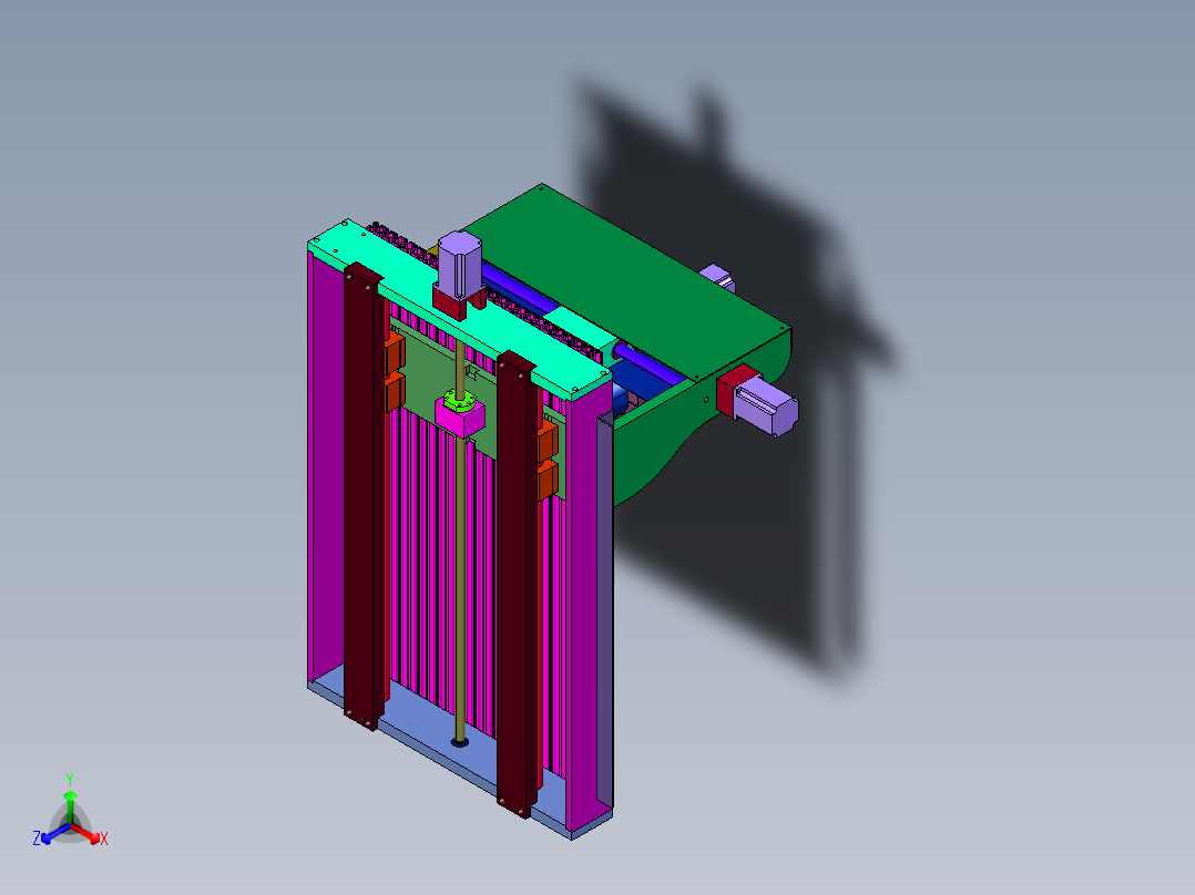 小型全自动数控铣床正等轴测图