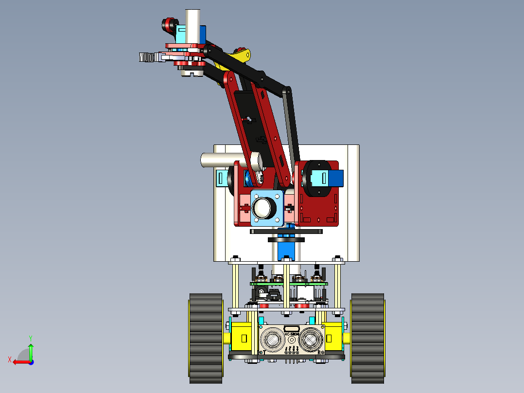 多功能运输履带小车三维模型后视图