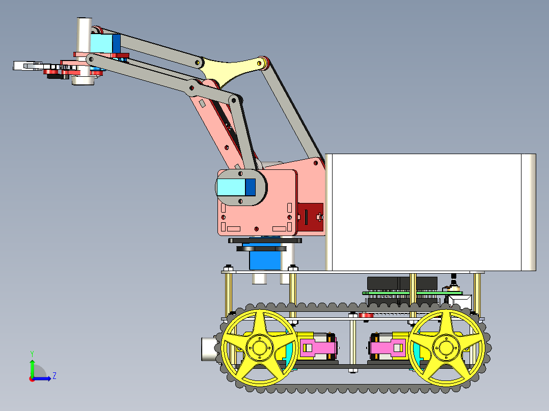 多功能运输履带小车三维模型左视图