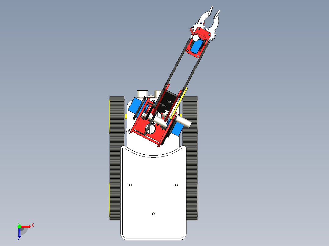 多功能运输履带小车三维模型俯视图