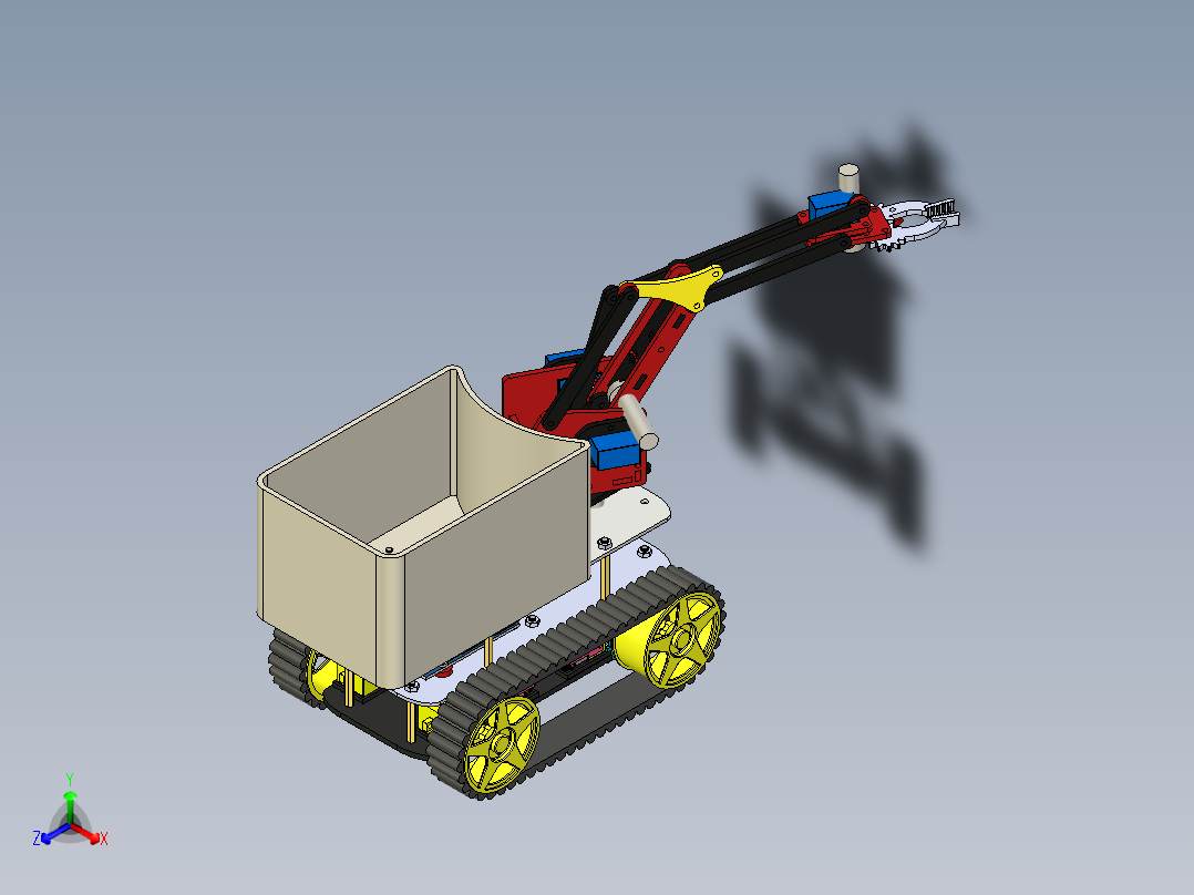 多功能运输履带小车三维模型正等轴测图