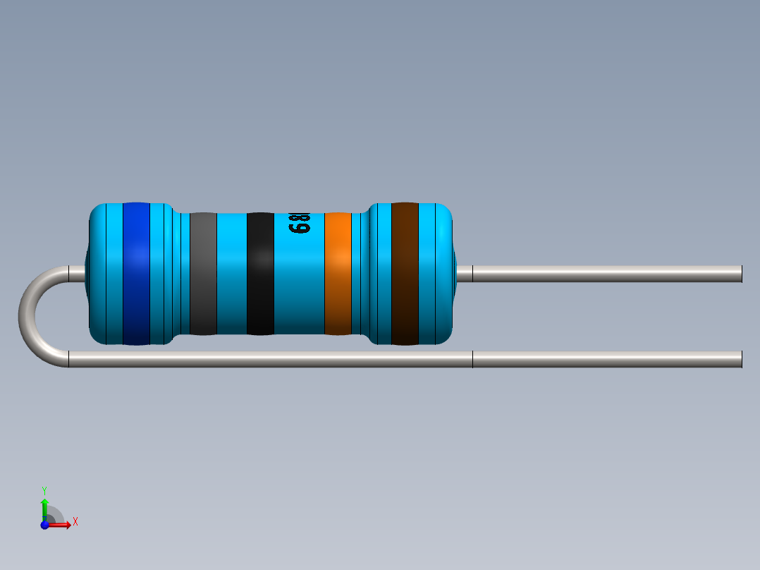 电容器 二极管 电阻器-Resistor Vertical 680K Ohm 1W前视图