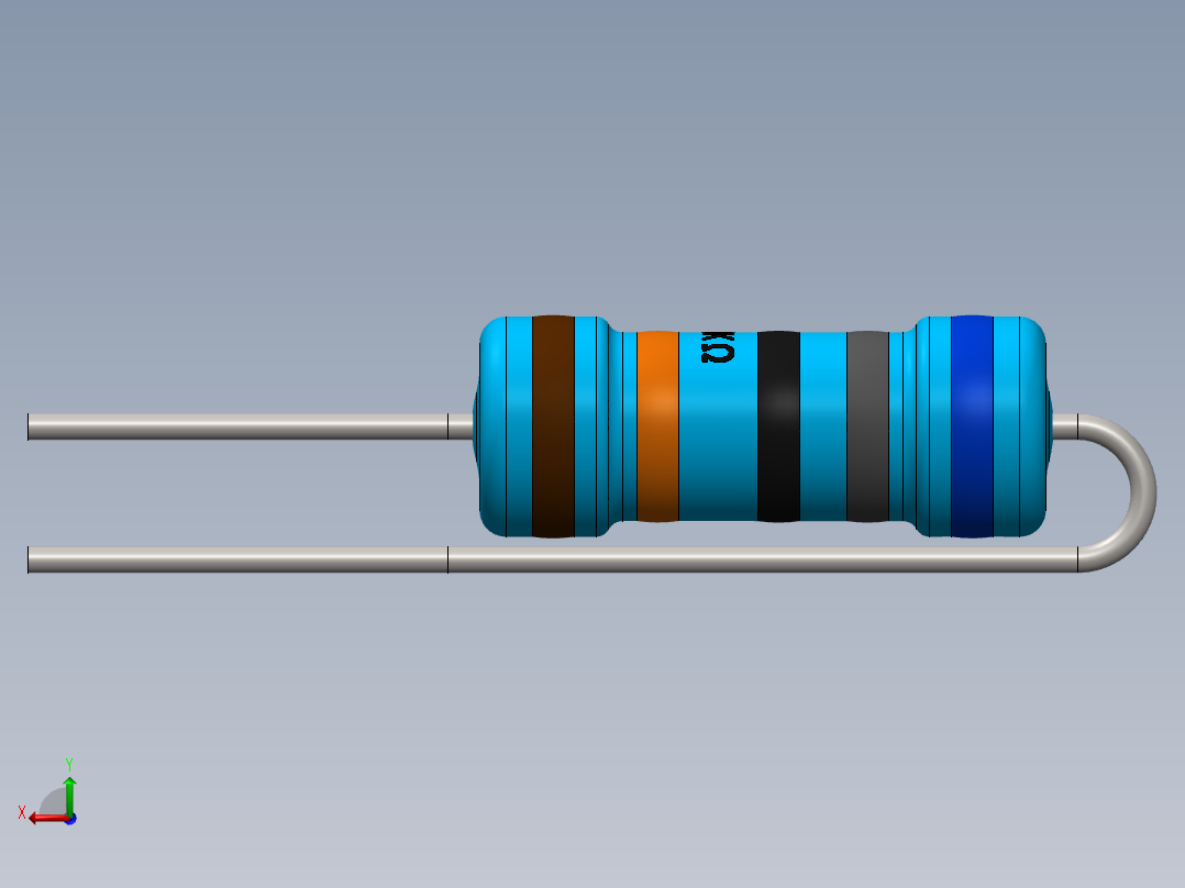 电容器 二极管 电阻器-Resistor Vertical 680K Ohm 1W后视图