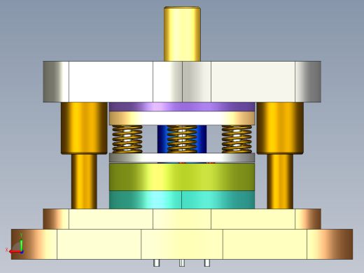 防尘罩冲孔落料翻孔复合模（CAD图+Proe三维）后视缩略图