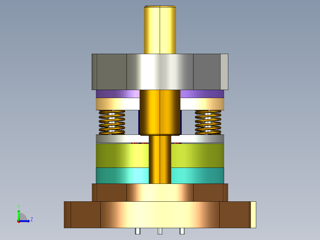 防尘罩冲孔落料翻孔复合模（CAD图+Proe三维）左视图