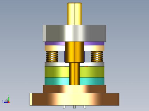 防尘罩冲孔落料翻孔复合模（CAD图+Proe三维）右视缩略图