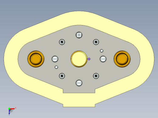 防尘罩冲孔落料翻孔复合模（CAD图+Proe三维）俯视缩略图