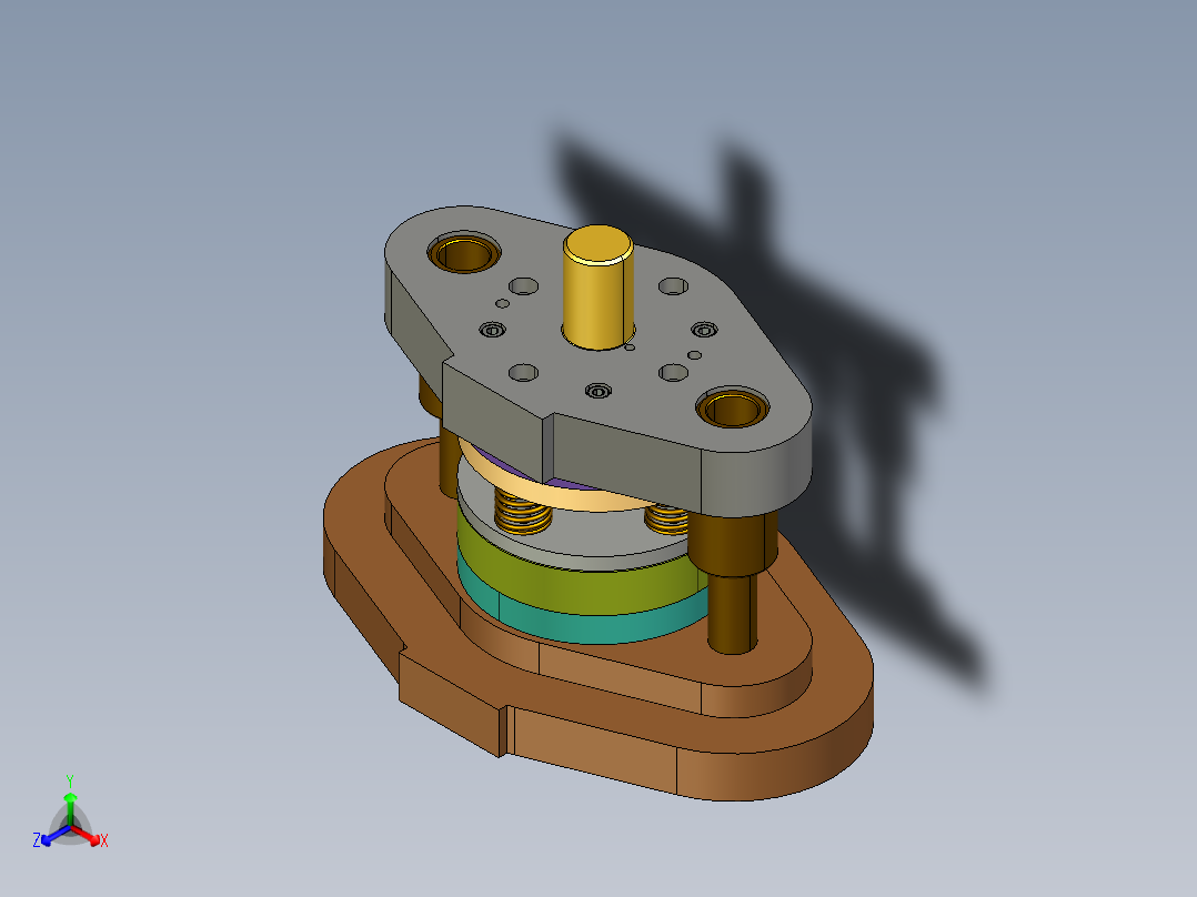 防尘罩冲孔落料翻孔复合模（CAD图+Proe三维）正等轴测图