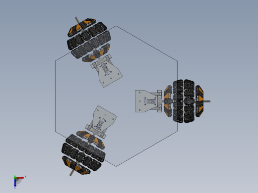履带式全向轮三维