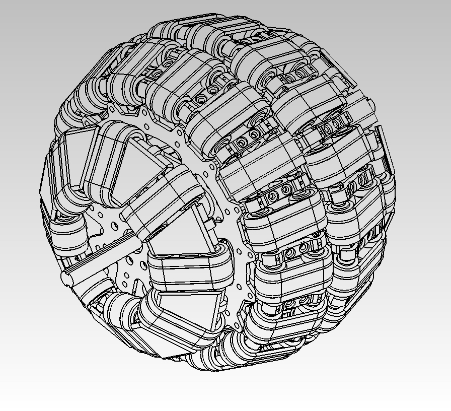 履带式全向轮三维