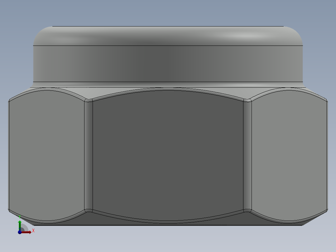 紧固件-0.2500 Lock Nut前视图