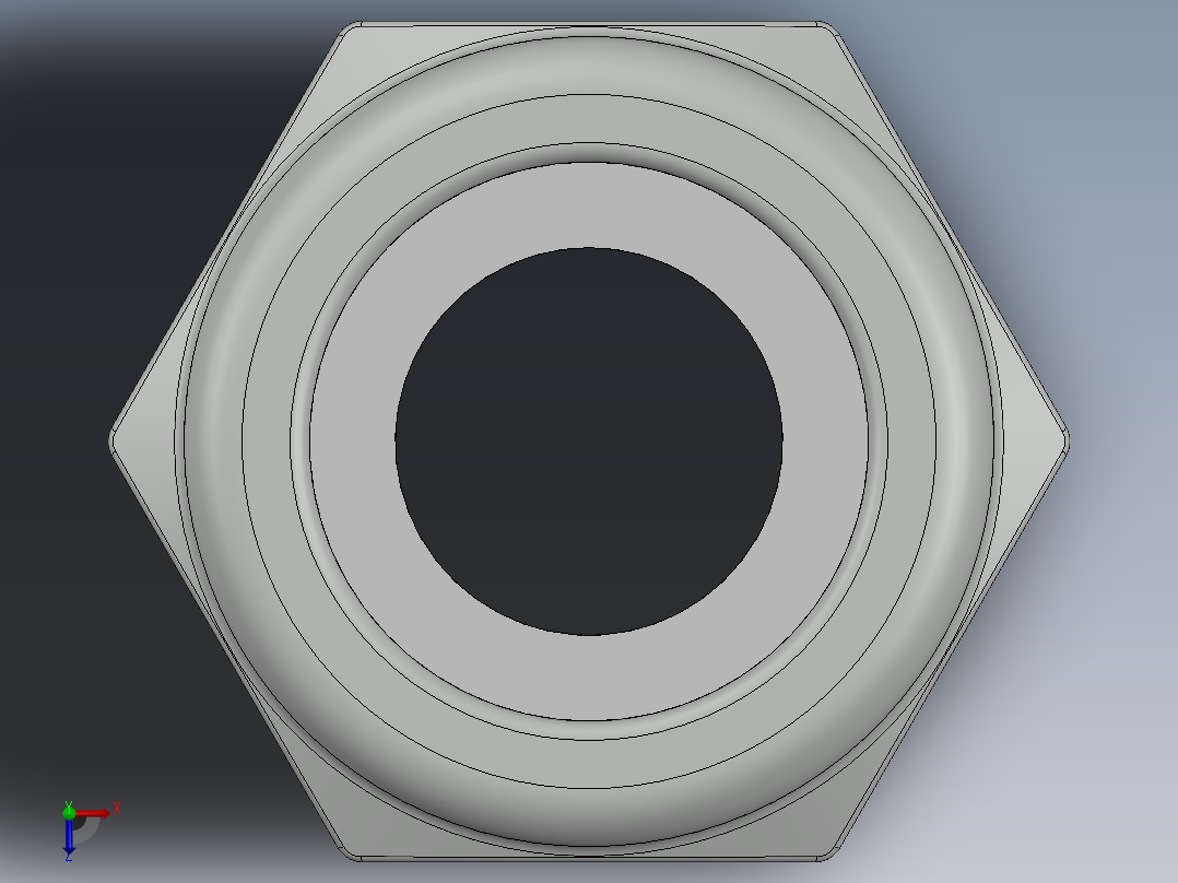 紧固件-0.2500 Lock Nut俯视图