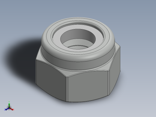紧固件-0.2500 Lock Nut正等轴测缩略图