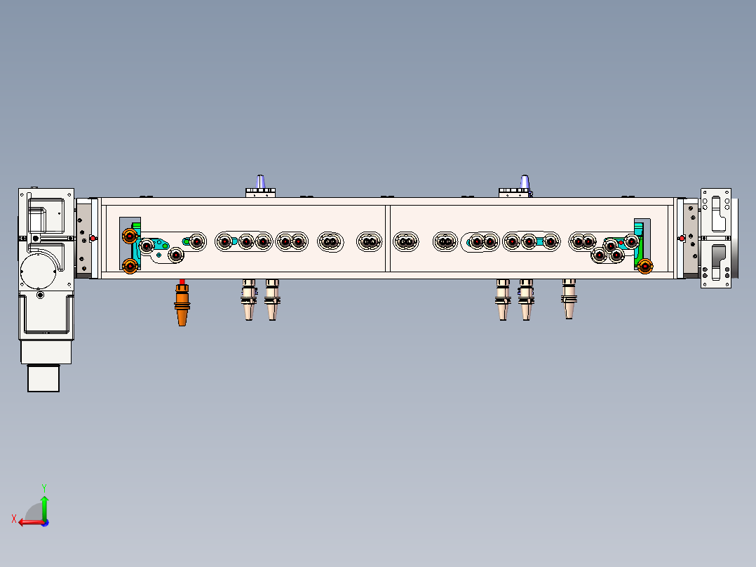 门槛型材夹具后视图