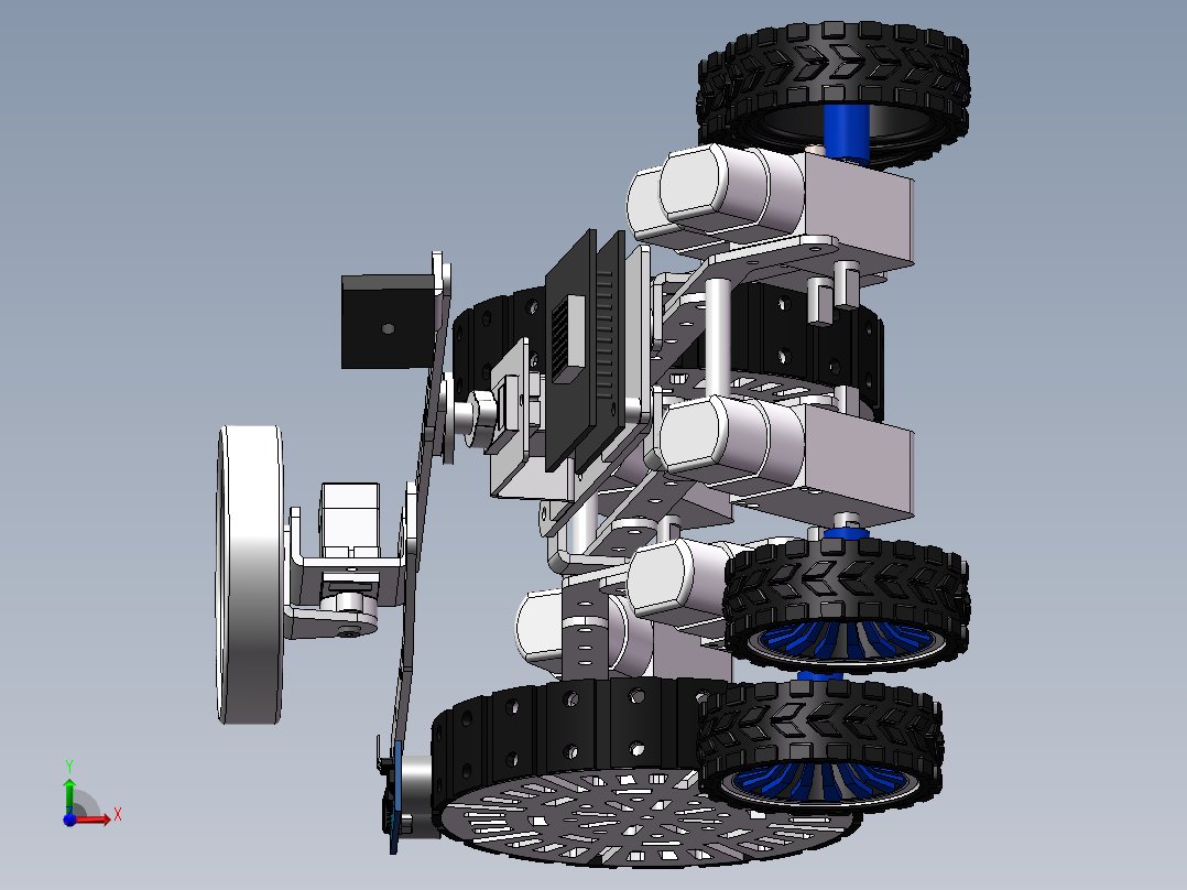 6轮智能小车sw22可编辑前视图
