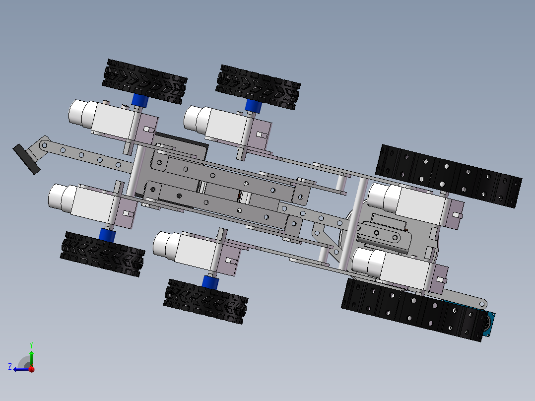 6轮智能小车sw22可编辑右视图