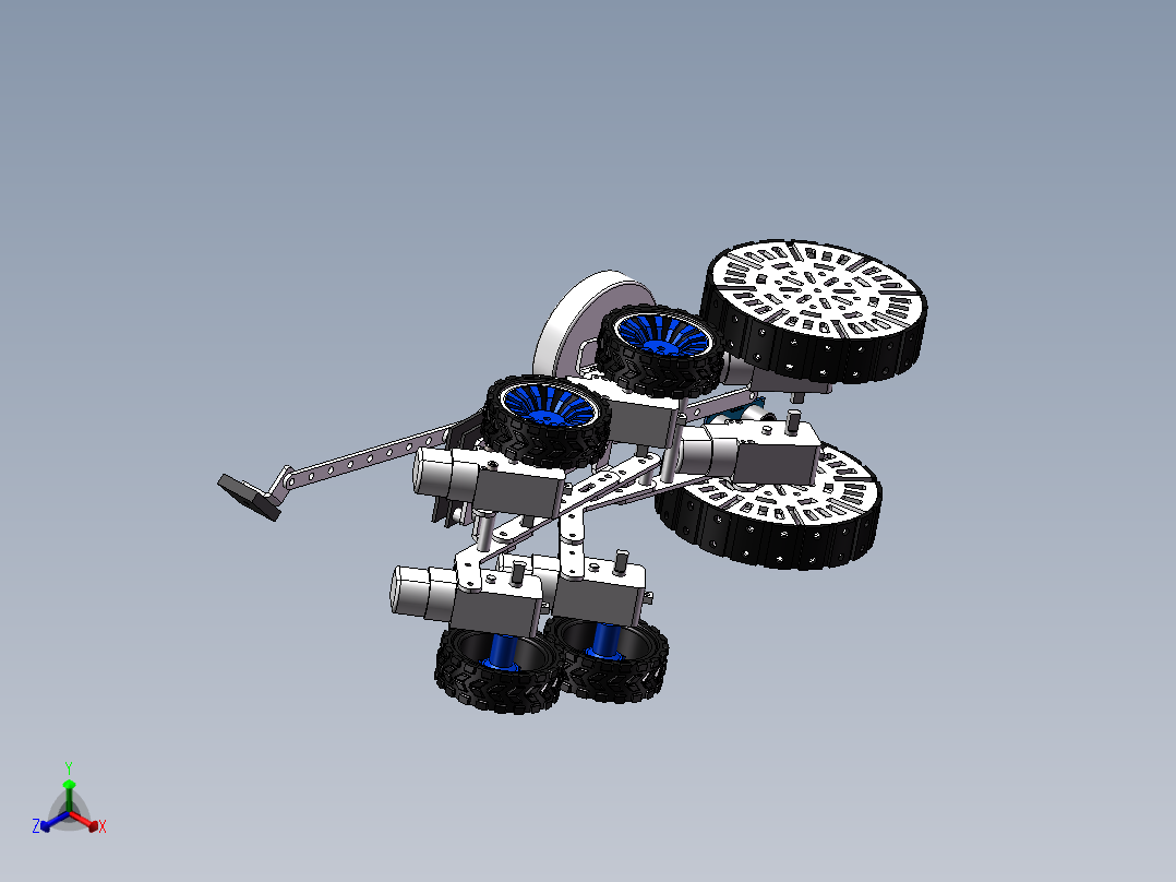 6轮智能小车sw22可编辑正等轴测图