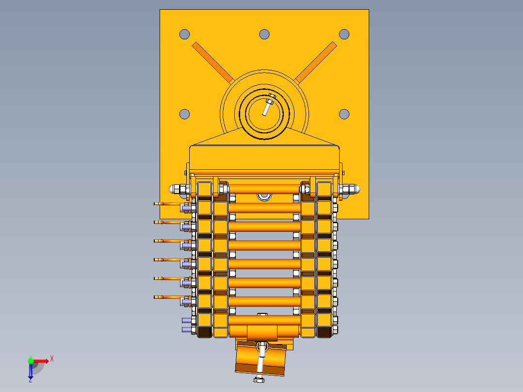 焊机送丝机悬挂架俯视图