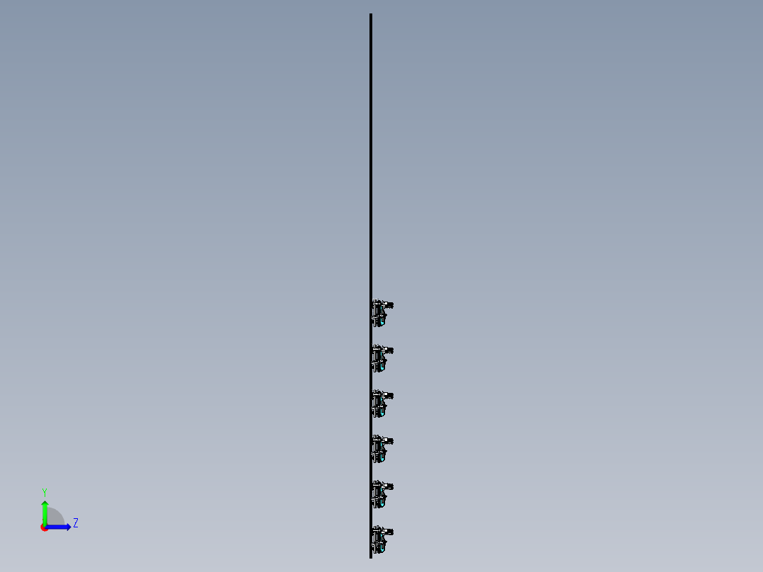 流水线式汽车装配与助力机械臂组合左视图