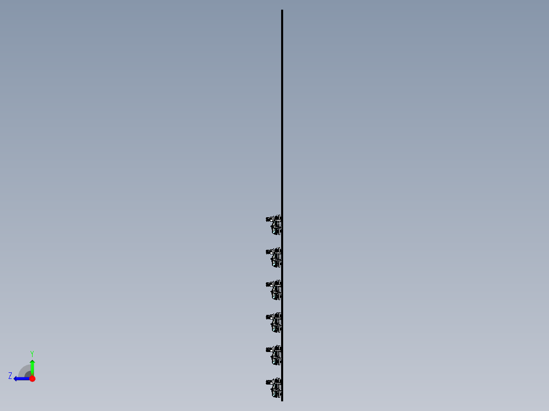 流水线式汽车装配与助力机械臂组合俯视图