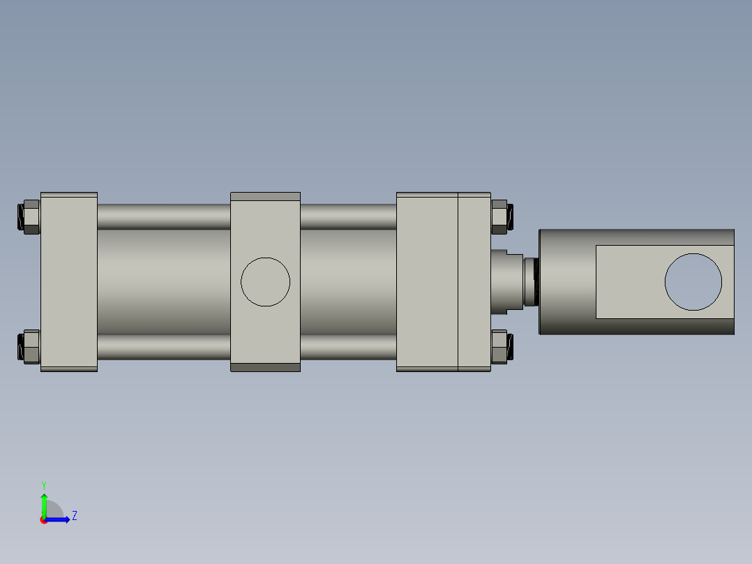 CQ油缸系列HOB-B-80X110-TC左视图