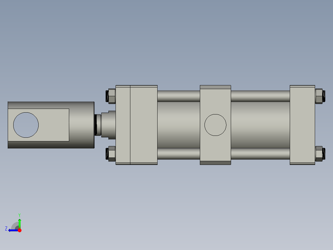 CQ油缸系列HOB-B-80X110-TC右视图