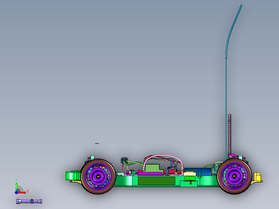 迷你四驱车RC化底盘前视图