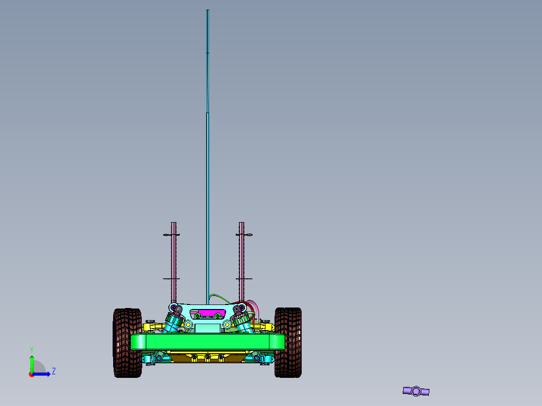 迷你四驱车RC化底盘左视图