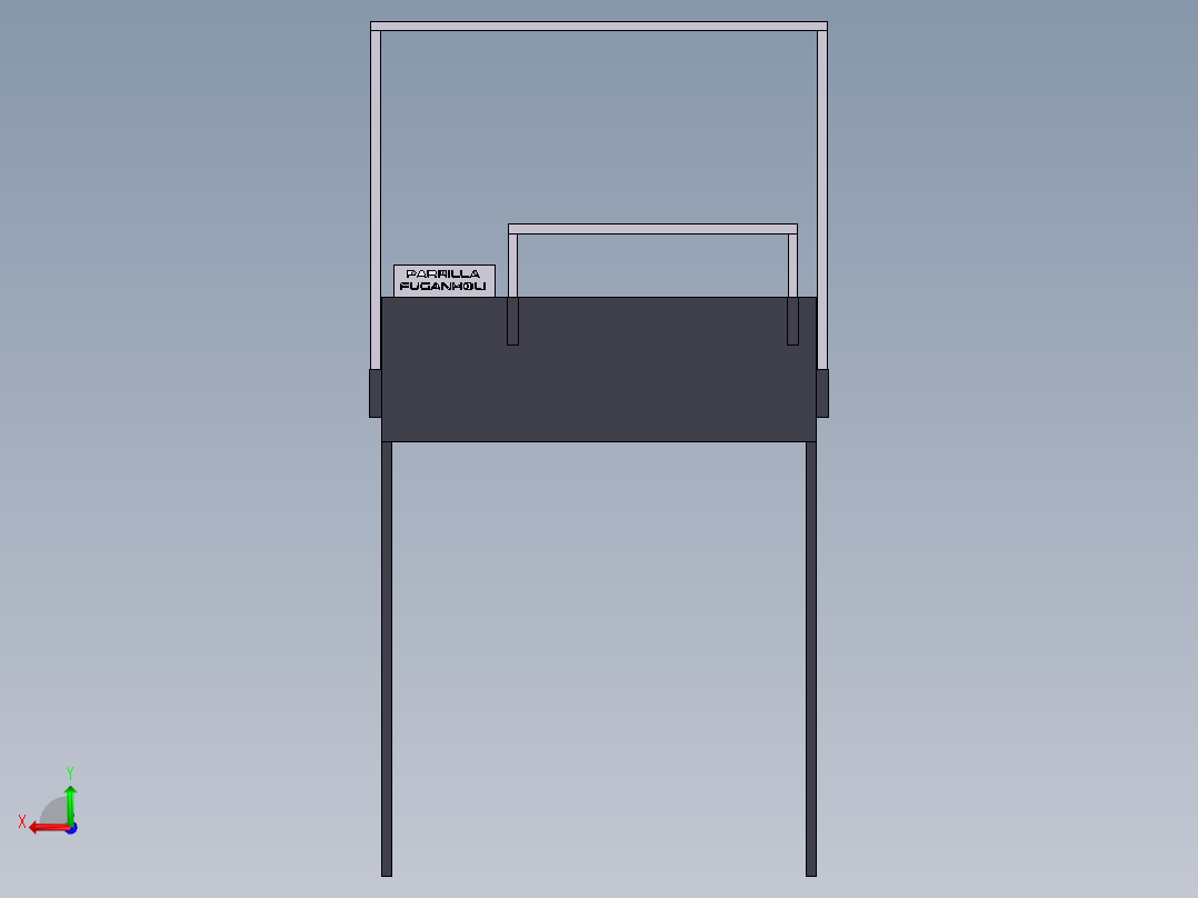 多层烧烤架后视图