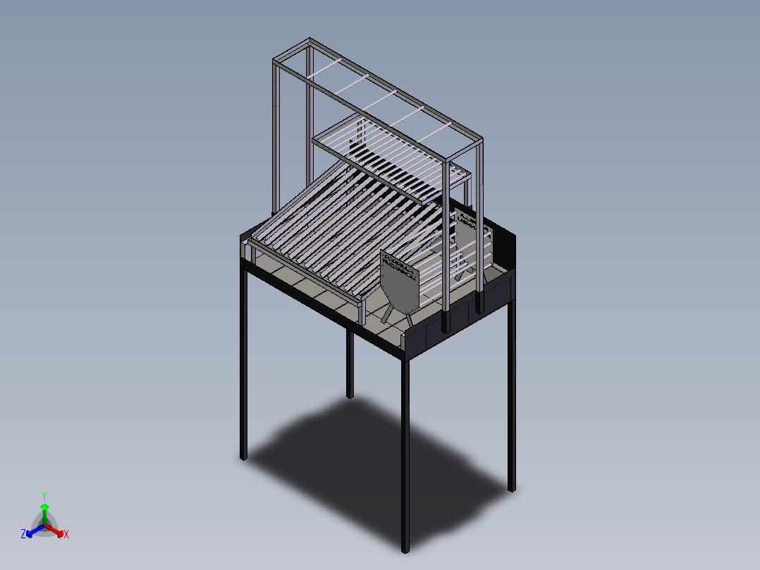 多层烧烤架正等轴测图