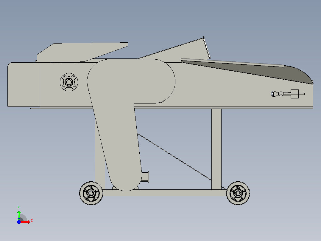 秸秆牧草干湿两用多功能粉碎一体机前视图