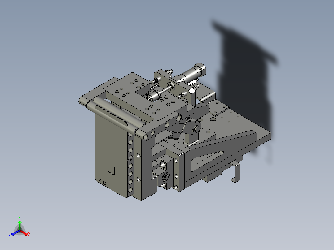 贴正面膜吸板装配正等轴测图