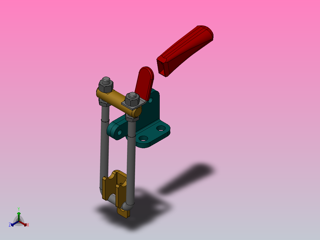 连杆拉扣，夹钳锁扣SW3dPS-53349正等轴测图