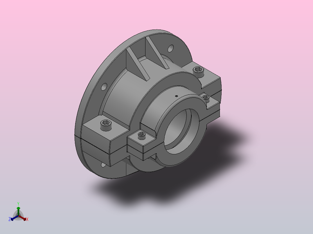 PGFD法兰式轴向固定剖分式轴承_PGFD-95主视图