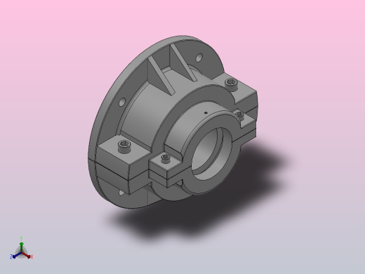 PGFD法兰式轴向固定剖分式轴承_PGFD-95正等轴测缩略图