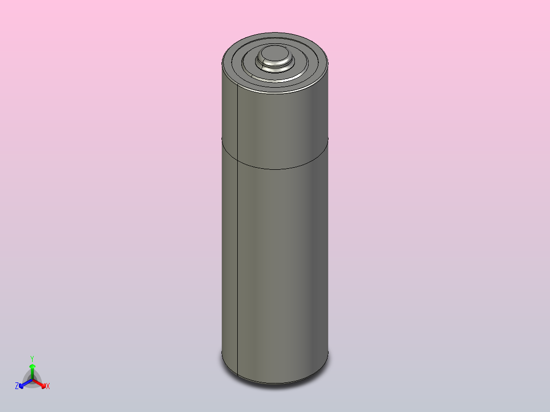 这是标准的AA LR6电池正等轴测图
