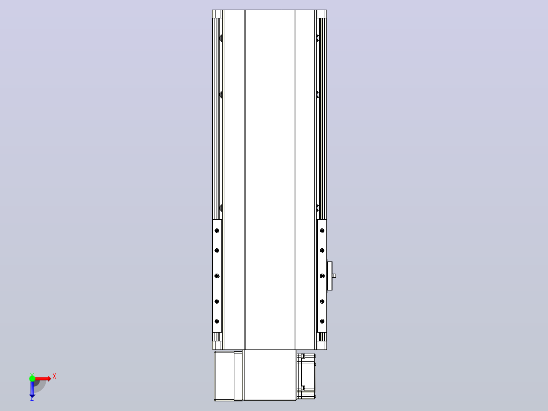 皮带直线轴半封闭可选导轨TPA-HNB-202D-140-L250-LP-C-P75-N3俯视图