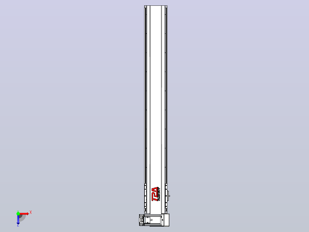 皮带直线轴半封闭可选导轨TPA-HNB-120D-110-L850-RU-Y-P40-N3俯视图