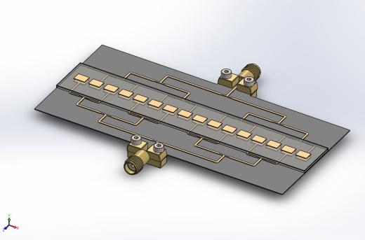 具有边缘连接器的16个贴片元件5g线性相控阵组件1快照1缩略图