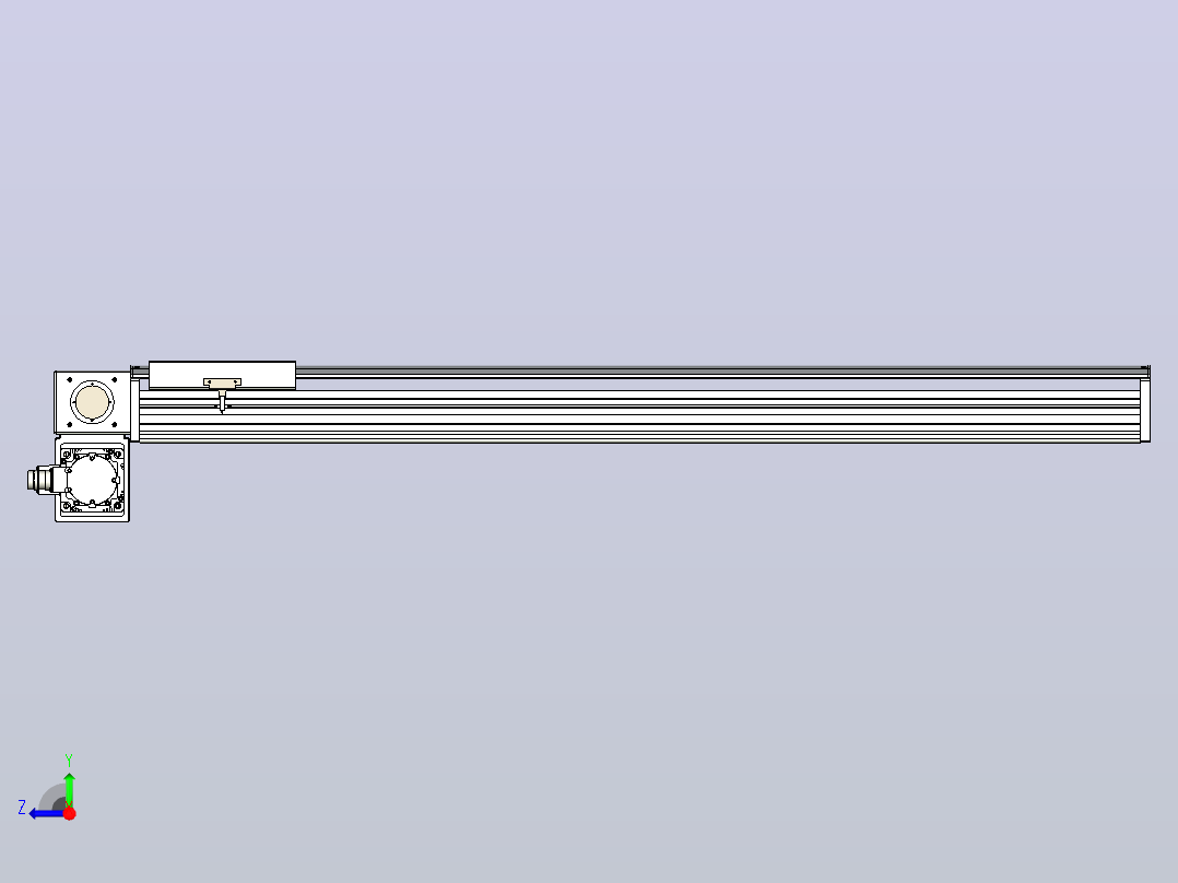 皮带直线轴半封闭可选导轨TPA-HNB-220D-176-L1200-LP-Y-P1K-N3右视图