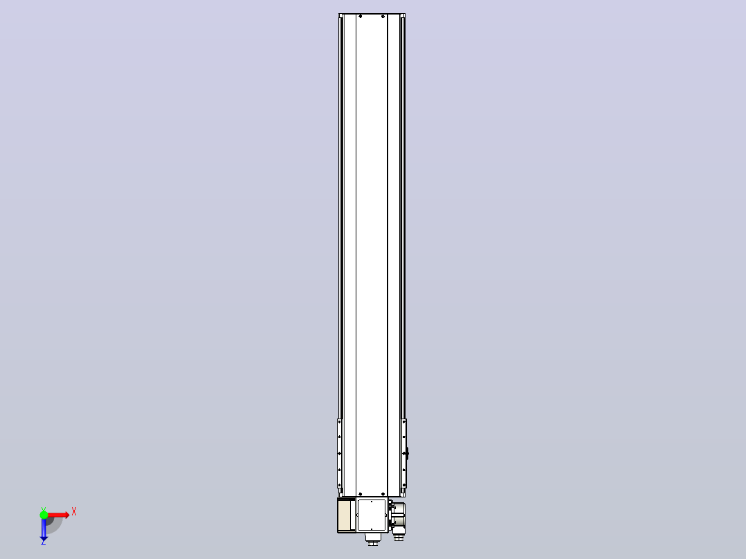 皮带直线轴半封闭可选导轨TPA-HNB-220D-176-L1200-LP-Y-P1K-N3俯视图