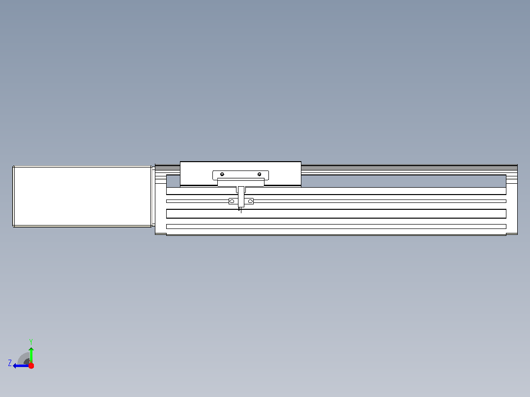 皮带直线轴半封闭可选导轨TPA-HNB-140D-120-L150-MR-Y-P40-N3右视图