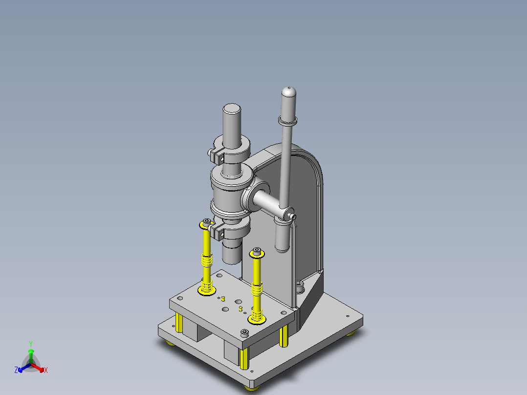 使用齿条式冲床的手动简易开孔夹具