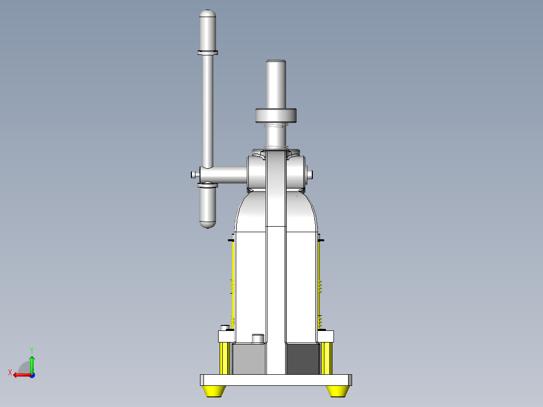 使用齿条式冲床的手动简易开孔夹具后视图