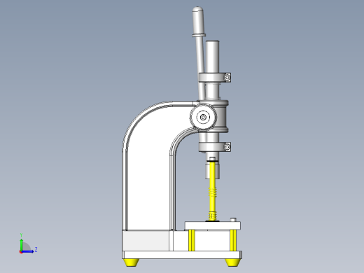 使用齿条式冲床的手动简易开孔夹具左视缩略图