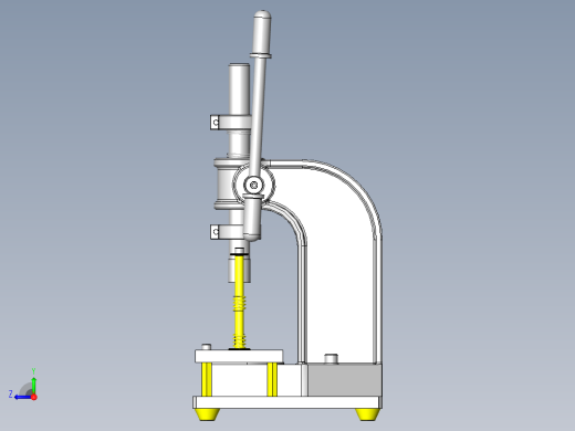 使用齿条式冲床的手动简易开孔夹具右视缩略图