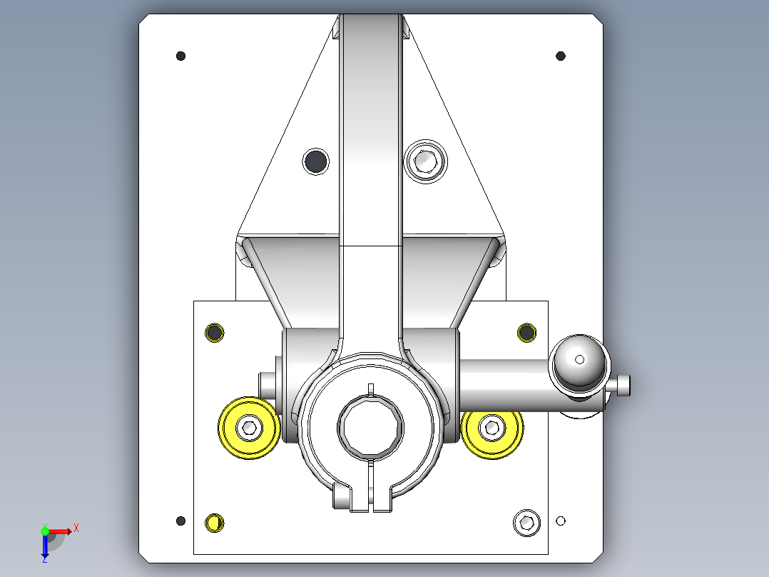 使用齿条式冲床的手动简易开孔夹具俯视图
