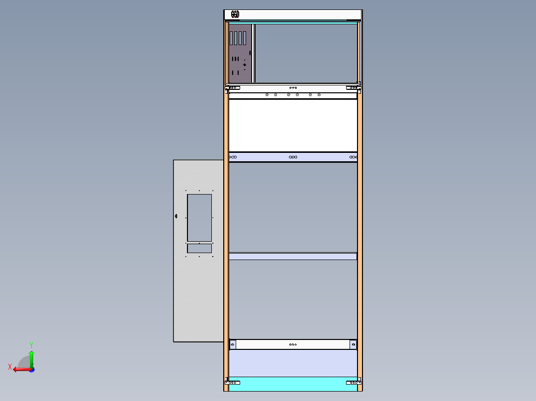 进线柜GGD带计量后视图