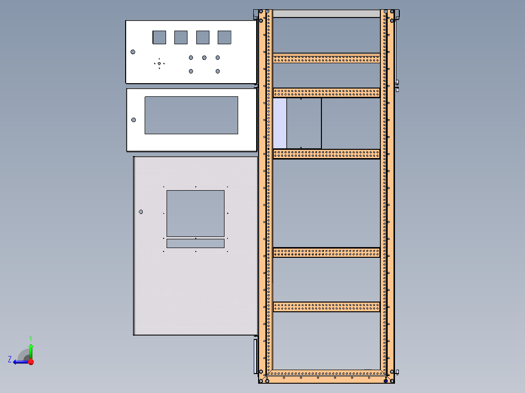 进线柜GGD带计量右视图