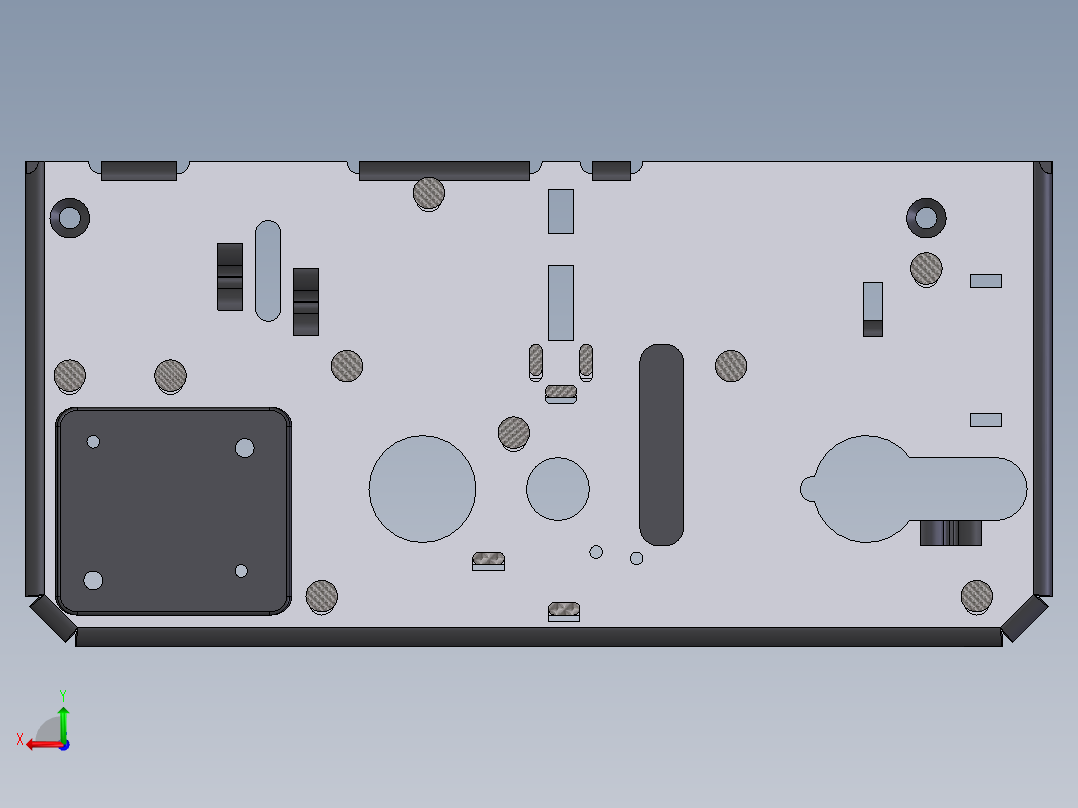 拉手门锁内部结构后视图